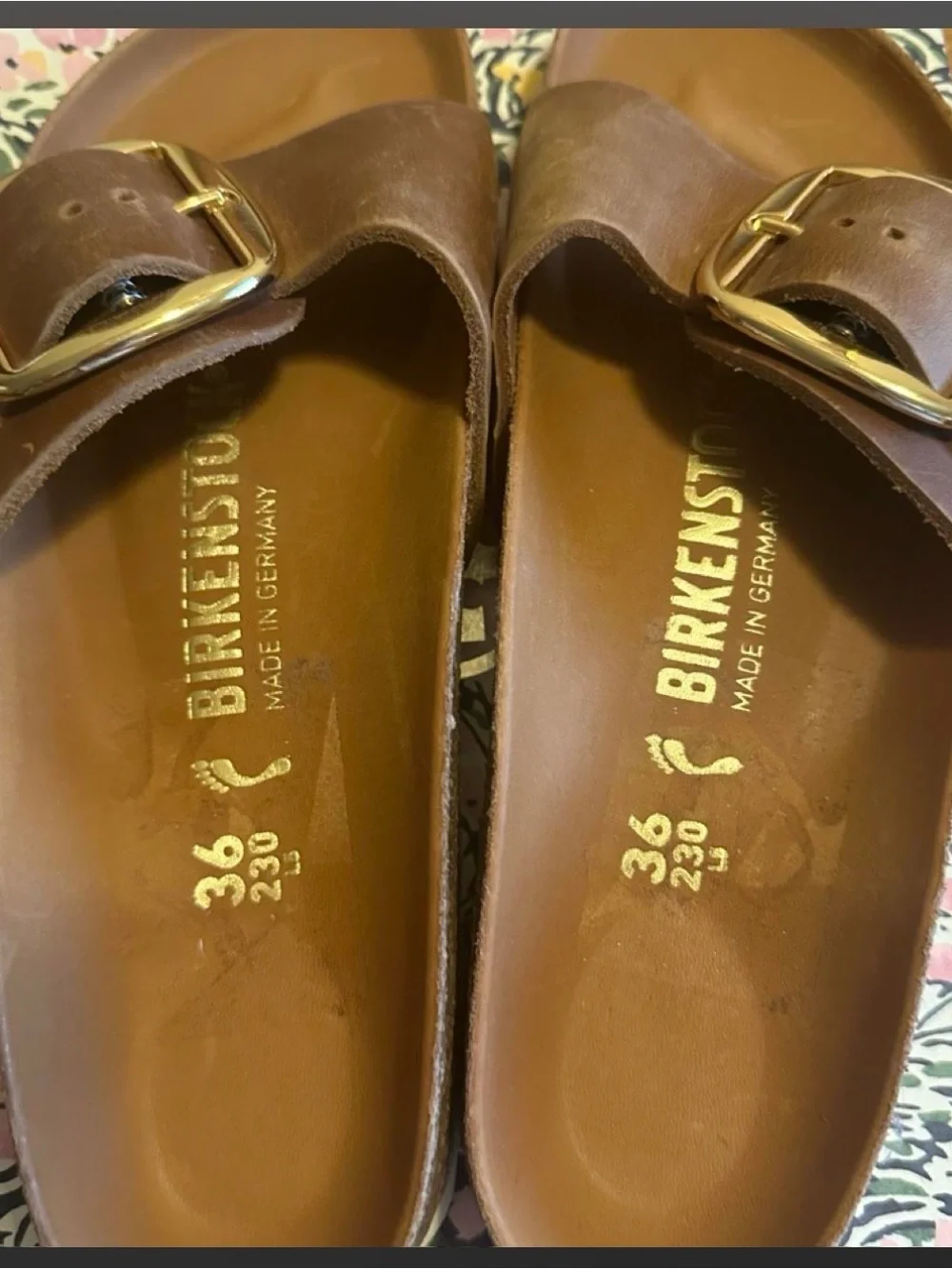 Birkenstock Women's Madrid Big Buckle Sandal - Brown with Gold Buckle
